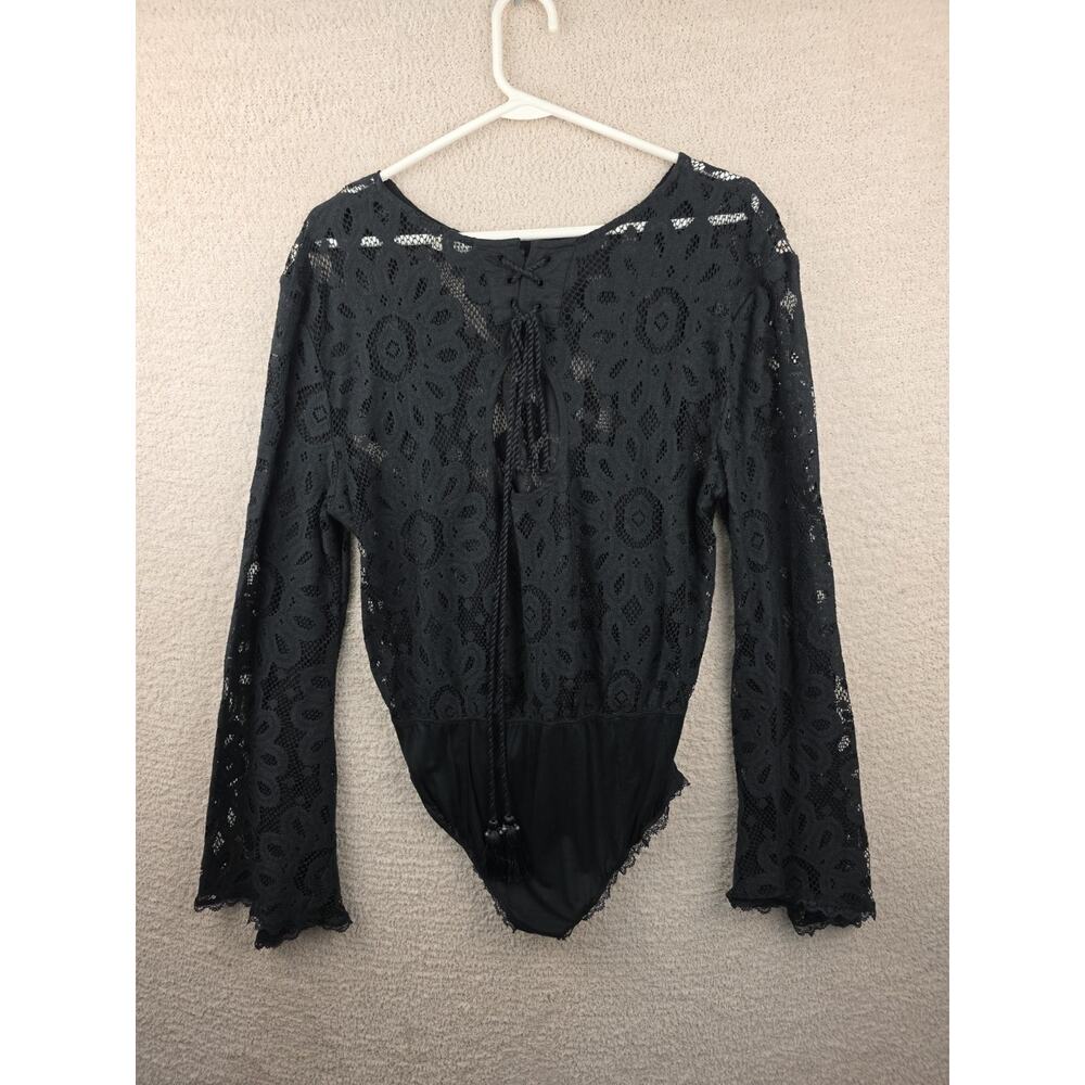 Free People Intimately Black Lace Bodysuit Size Medium